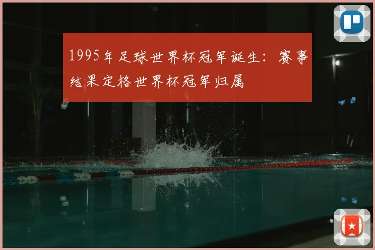 1995年足球世界杯冠军诞生：赛事结果定格世界杯冠军归属